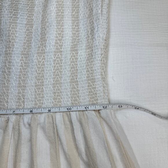 Boohoo Smocked Striped Sundress Maxi Cotton Women’s 6 Tiered Coastal Cottagecore - Picture 16 of 16